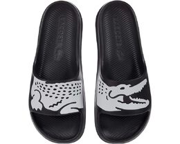 Lacoste: Чёрные сандалии Croco