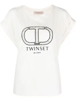 TWINSET: Хлопковая футболка 