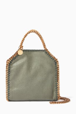 Stella McCartney: Зелёная сумка-шоппер Tiny Falabella