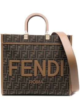 Fendi: Коричневая сумка-шоппер  Sunshine