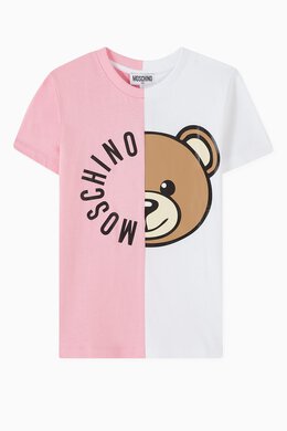 Moschino: Хлопковая футболка Teddy Bear