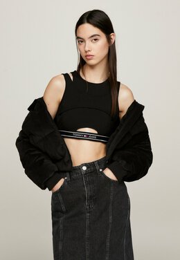 Tommy Jeans: Чёрный топ 