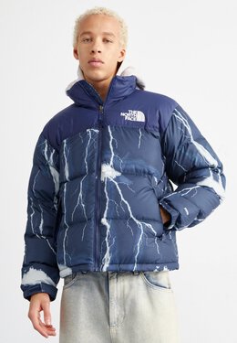 The North Face: Синий пуховик Nuptse