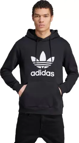 Adidas: Чёрная толстовка  Trefoil