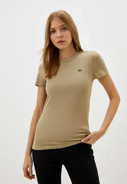 Lacoste: Бежевая футболка 