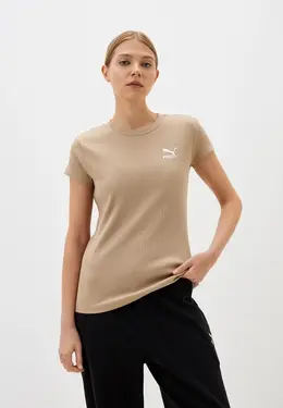 PUMA: Бежевая футболка 