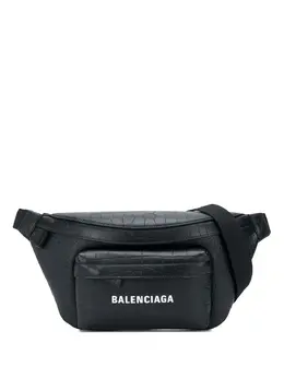 Balenciaga: Чёрная сумка Everyday