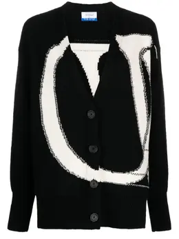 Off-White: Длинный кардиган 