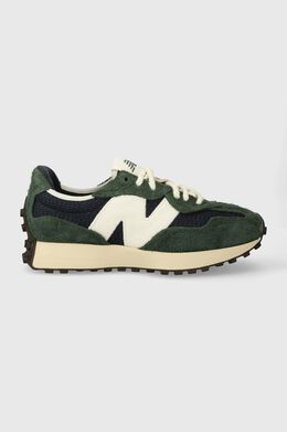 New Balance: Зелёные кроссовки  327