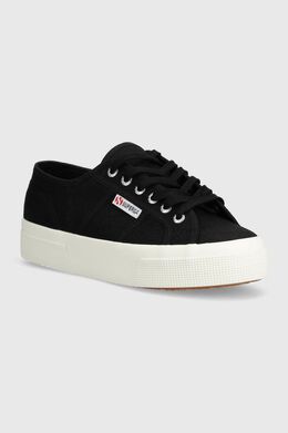 Superga: Чёрные кроссовки 