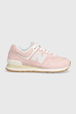 New Balance: Розовые кроссовки  574