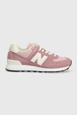 New Balance: Розовые кроссовки  574