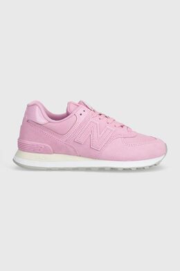 New Balance: Розовые кроссовки  574