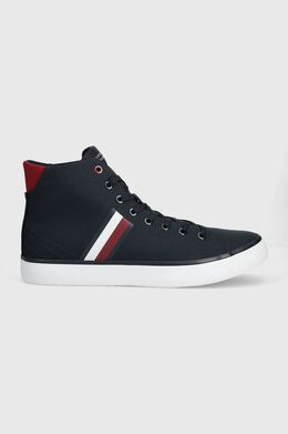 Tommy Hilfiger: Тёмные кроссовки  TH