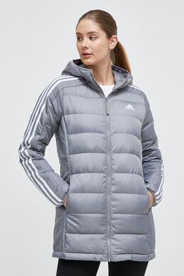 Adidas: Серый пуховик 