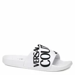 Versace Jeans Couture: Белые шлёпанцы 