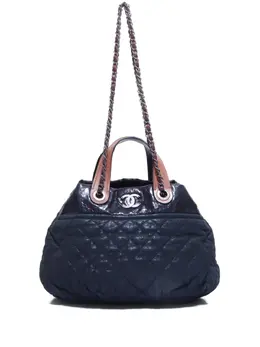 CHANEL Pre-Owned: Чёрная сумка-шоппер 