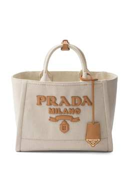 Prada: Светлая сумка-шоппер 