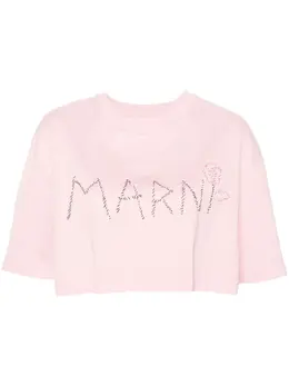 Marni: Светлая футболка 