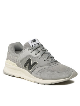 New Balance: Серые кроссовки 