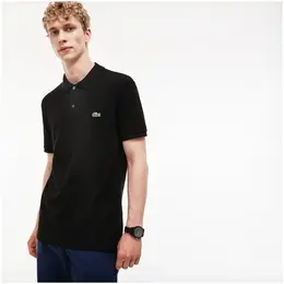 LACOSTE: Чёрное поло 