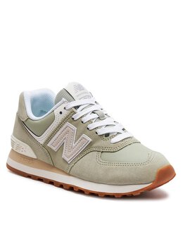 New Balance: Зелёные кроссовки 