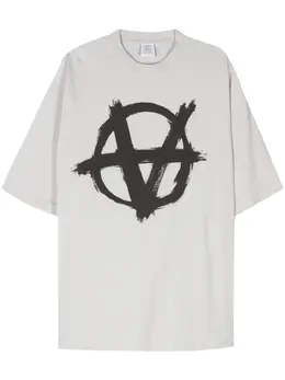 VETEMENTS: Хлопковая футболка Double Anarchy