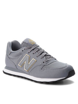 New Balance: Серые кроссовки 