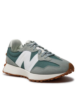 New Balance: Зелёные кроссовки 