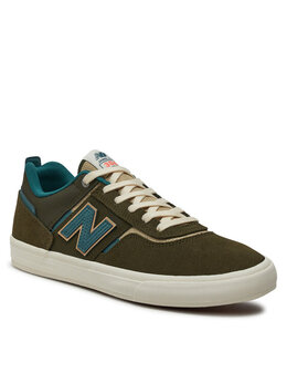 New Balance: Зелёные кроссовки 
