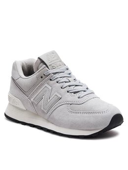 New Balance: Серые кроссовки 