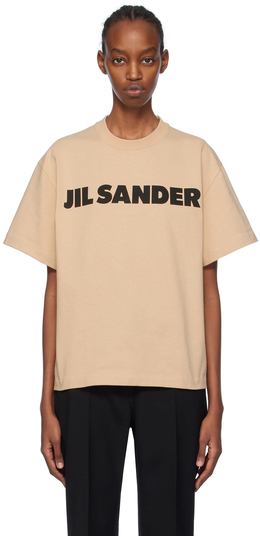 Jil Sander: Бежевая футболка 