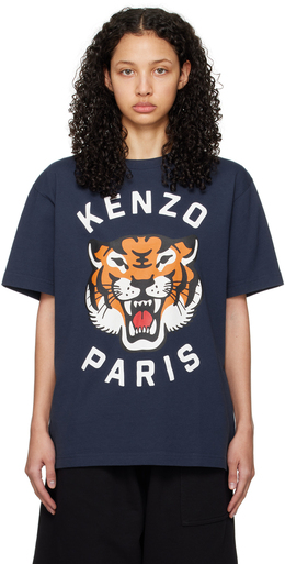 Kenzo: Тёмная футболка  Paris