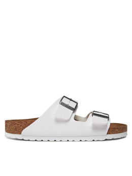 Birkenstock: Белые сабо  Arizona Birko Flor