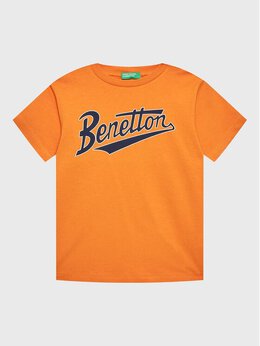 United Colors Of Benetton: Оранжевая футболка 