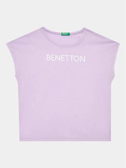 United Colors Of Benetton: Фиолетовая футболка 