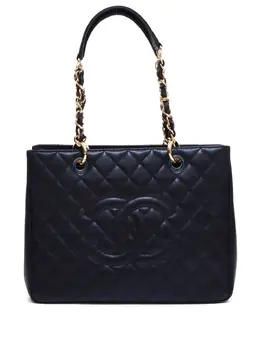 CHANEL Pre-Owned: Чёрная сумка-шоппер 