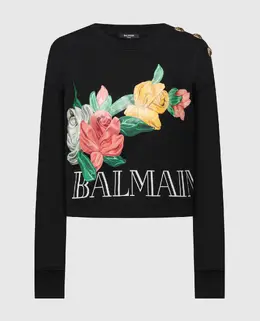 Balmain: Чёрный свитшот 