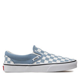 Vans: Голубые кроссовки Classic Slip On