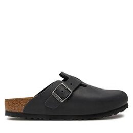 Birkenstock: Чёрные шлёпанцы Boston