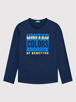 United Colors Of Benetton: Синяя блуза 