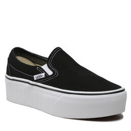 Vans: Чёрные кроссовки Classic Slip On