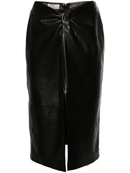 Saint Laurent: Кожаная юбка 