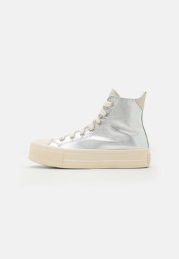 Converse: Серебристые кроссовки  Chuck Taylor All Star Lift