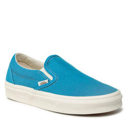 Vans: Голубые кроссовки Classic Slip On