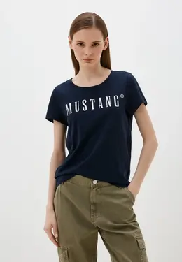 Mustang: Синяя футболка 