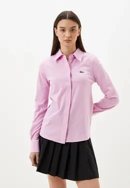 Lacoste: Розовая рубашка 