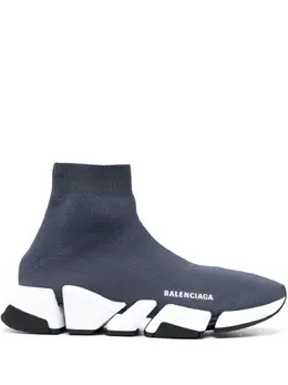 Balenciaga: Синие кроссовки  Speed