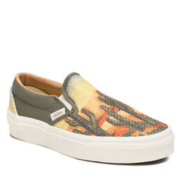 Vans: Зелёные кроссовки Classic Slip On