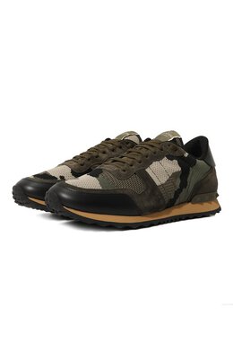 Valentino: Кроссовки  Rockrunner цвета хаки